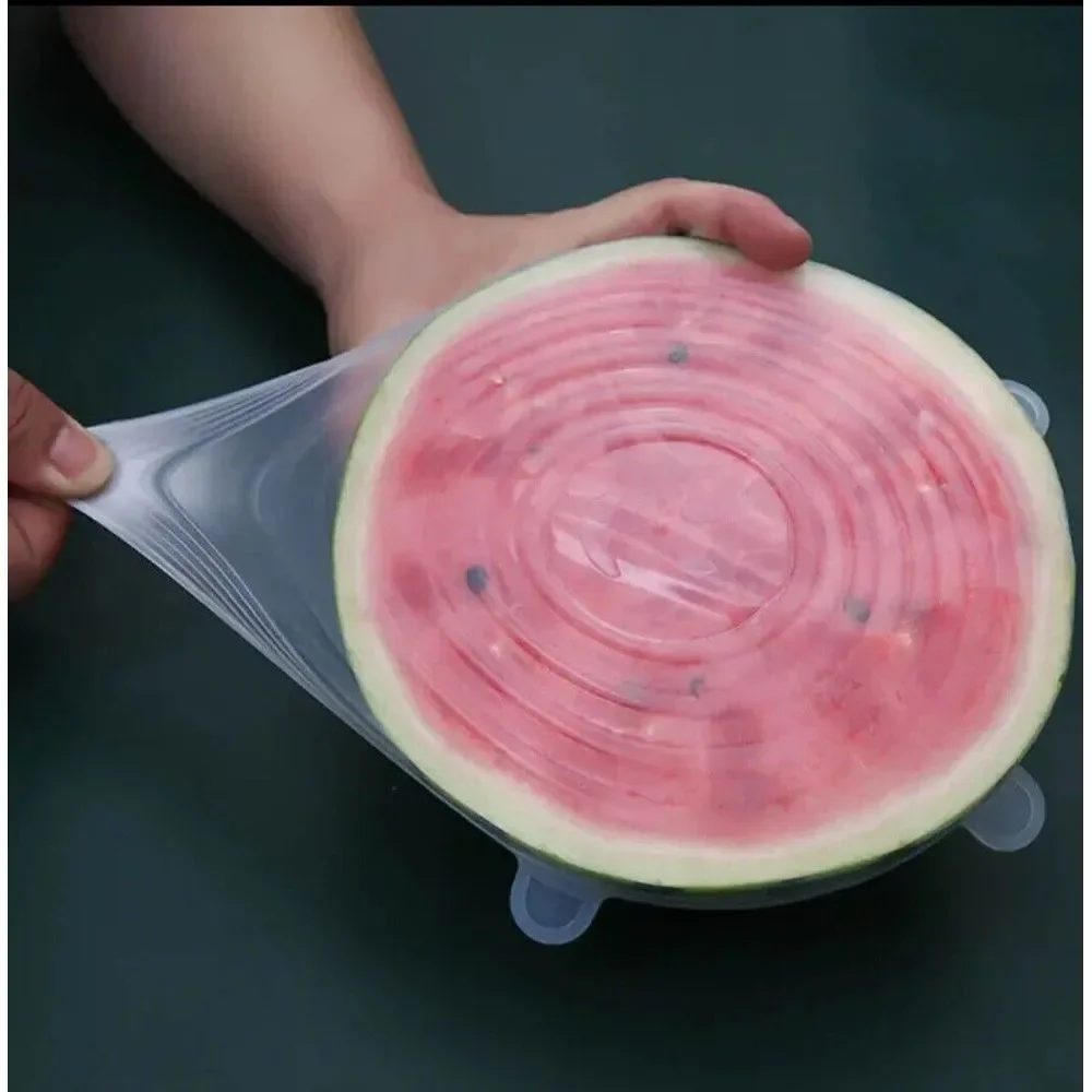 6pcs, Silicone Elastic Cover, Universal Silicone Food Packaging Bowl & Pot Cover